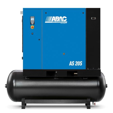 ABAC Super 20 HP Tank Mount 208-230- 460 V, 3 Phase Rotary Screw 131 Gal 125 PSI Air Compressor w/Dryer AS-20S253TMD